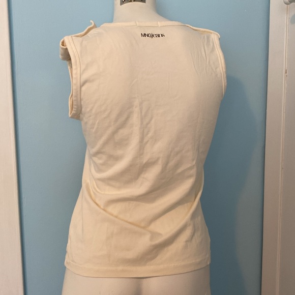 Cream MNG Jeans Tank-Top ft. an Amazing Spanish Empire Print & Metal Detailing - Picture 2 of 6